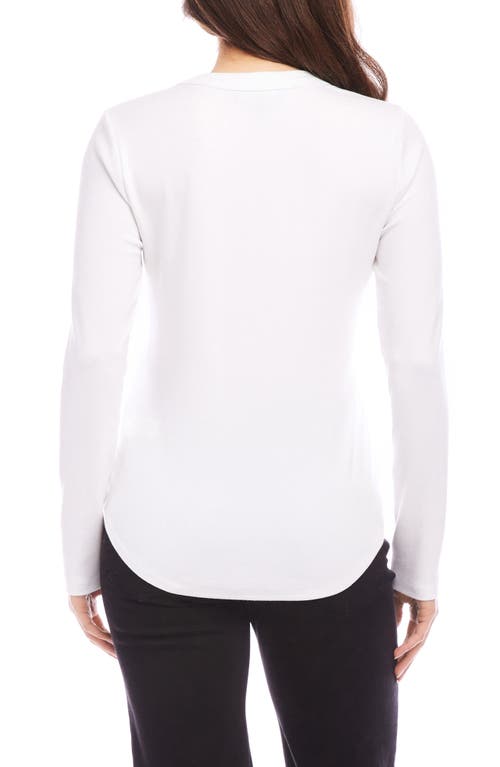 Shop Karen Kane Long Sleeve T-shirt In Off White