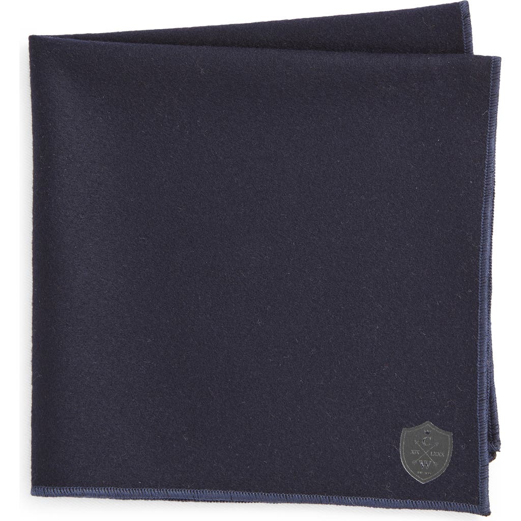 Clifton Wilson Cashmere Pocket Square In Navy