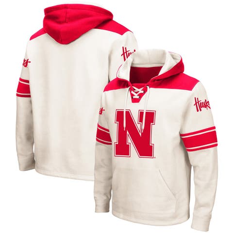 Men's Colosseum Cream Texas Longhorns Big & Tall Hockey Lace-Up Pullover Hoodie