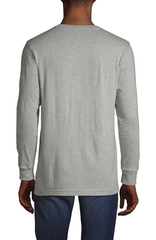 Shop Lands' End Super-t Long Sleeve Henley Shirt In Gray Heather