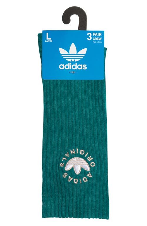 Shop Adidas Originals Energy Assorted 3-pack Crew Socks In Teal/beige/wonder White