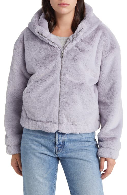 UGG(r) Mandy Faux Fur Hooded Jacket in Cloudy Grey