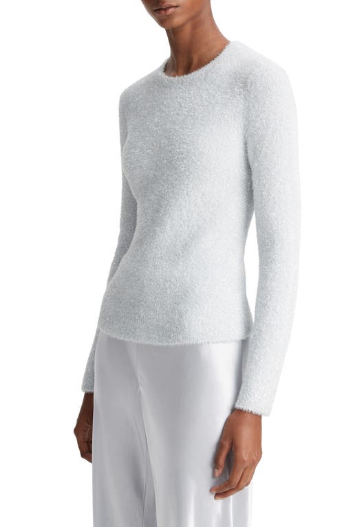 Shop Vince Eyelash Metallic Sweater In Off White/silver