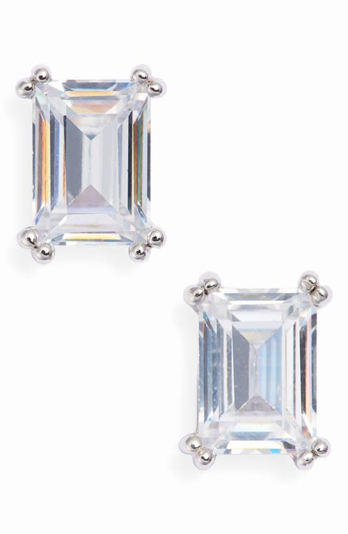 Nordstrom Cubic Zirconia Stud Earrings in Clear- Silver at Nordstrom
