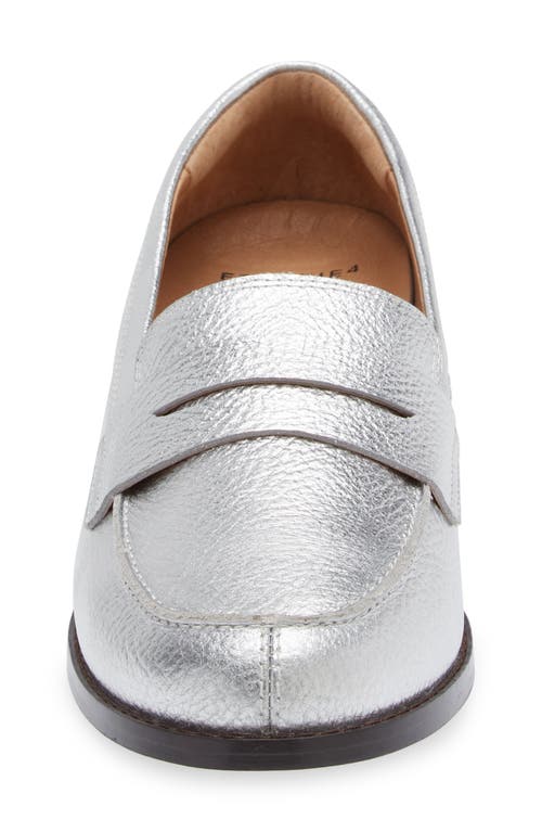 Frankie4 Franklin Penny Loafer In Silver Tumbled