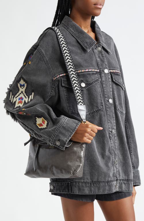 Isabel Marant Nessah Wardy Xo Capsule Leather Shoulder Bag In Anthracite