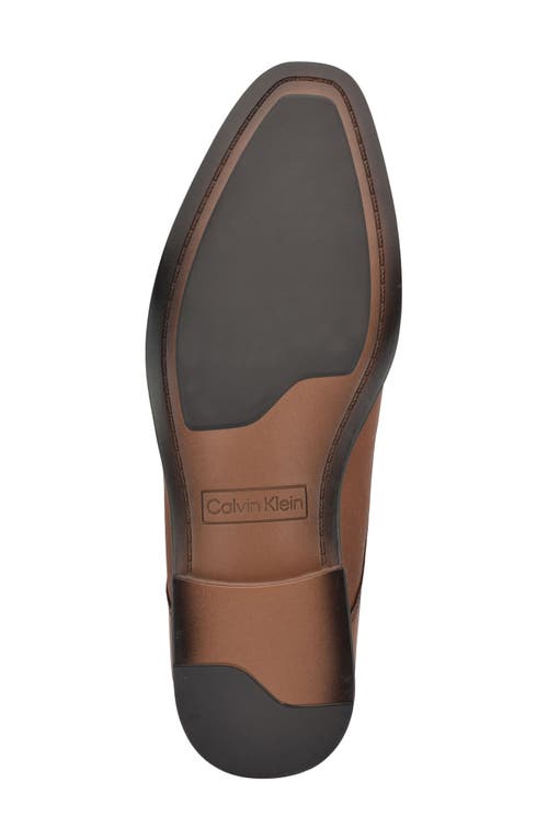 Calvin Klein Men's Dearl Lace-up Dress Loafers In Cognac