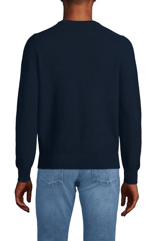 Shop Lands' End Long Sleeve Washable Merino Wool V Neck Sweater In Radiant Navy