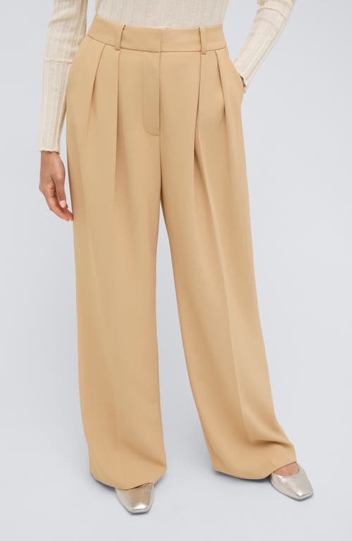 Shop Kenneth Cole Pleated High Waist Wide Leg Pants In Moonlight