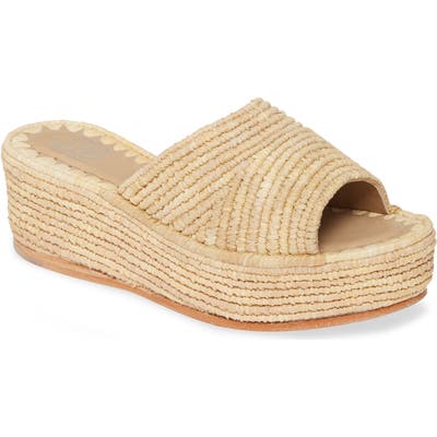 Jeffrey Campbell Romeno Espadrille Platform Slide Sandal, Beige