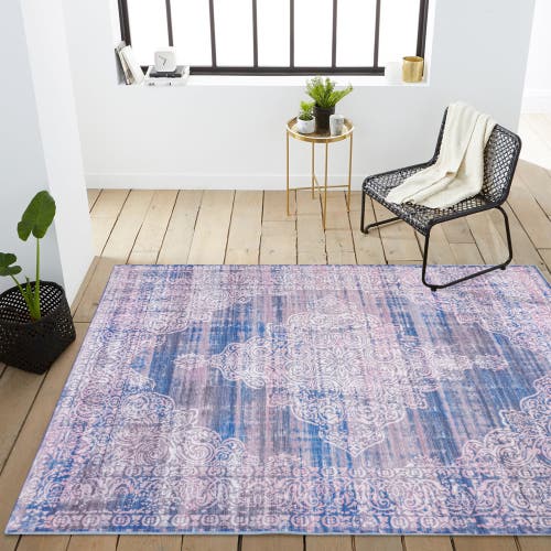 Jonathan Y Regis Bohemian Medallion Machine-washable Area Rug In Blue