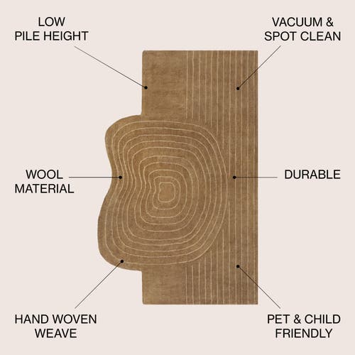 Jonathan Y Retro Bohemian Abstract Striped Handwoven Wool Area Rug In Light Brown/beige