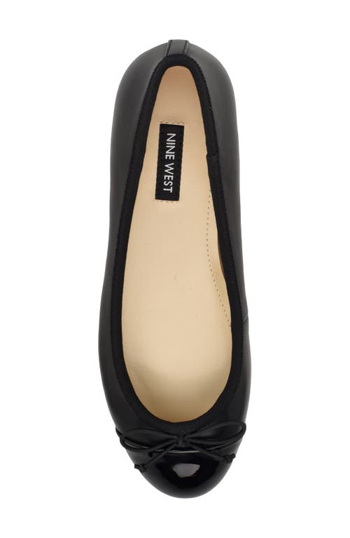 Shop Nine West Prosep Cap Toe Flat In Black