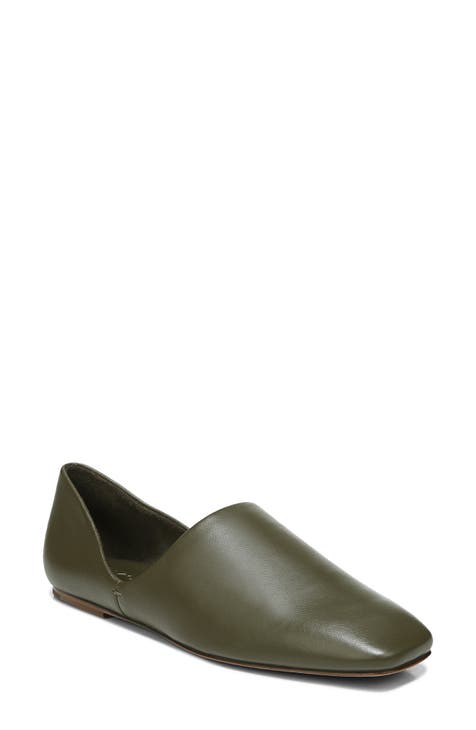 green women's flats