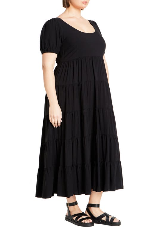 Shop City Chic Mila Tiered Maxi Dress In Black