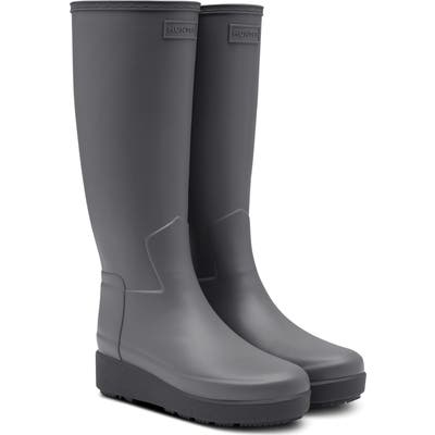 Hunter Refined Creeper Tall Rain Boot, Grey