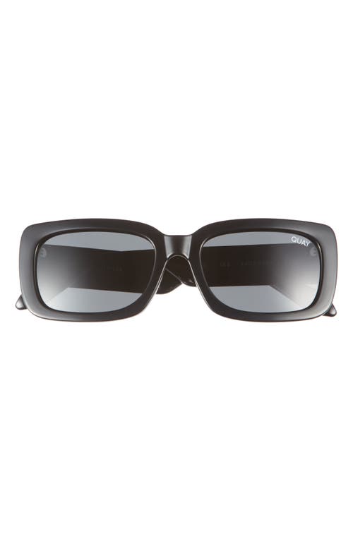 Quay Australia Yada Yada 39mm Polarized Rectangle Sunglasses In Black