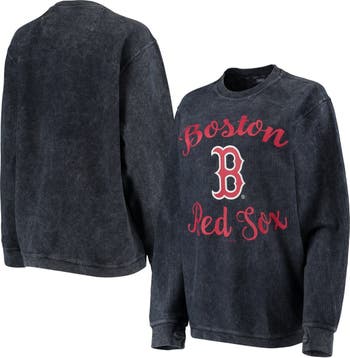 Women's G-III 4Her by Carl Banks Navy Boston Red Sox Script Comfy Cord  Pullover Sweatshirt