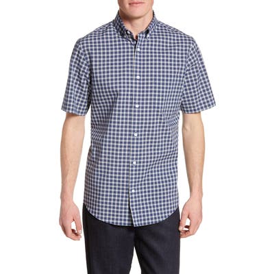 Nordstrom Shop Tech-Smart Regular Fit Check Short Sleeve Button-Down Shirt