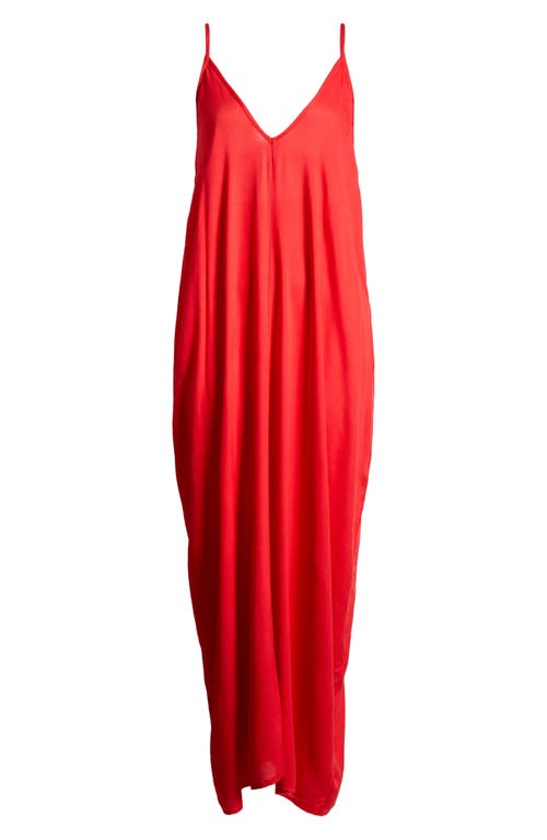 Shop Elan V-back Cover-up Maxi Dress In Red Coral