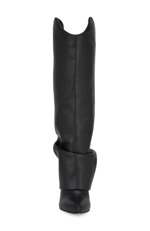 Shop Nine West Lindey Foldover Shaft Pointed Toe Knee High Boot In Black