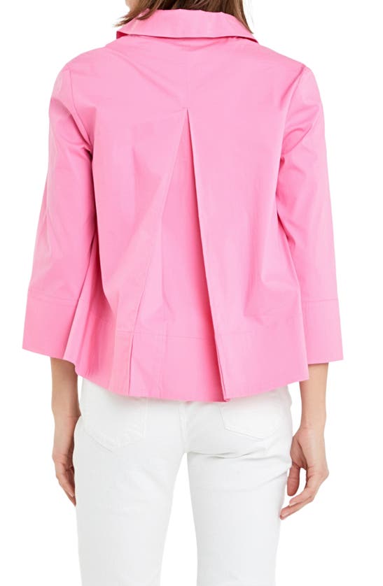 Shop English Factory Johnny Collar A-line Shirt In Pink