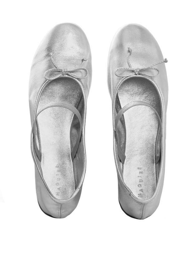 Shop Maguire Aveiro Ballerina In Metallic Silver