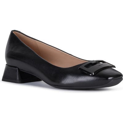 Geox Vivyanne Square Toe Loafer Pump, Black