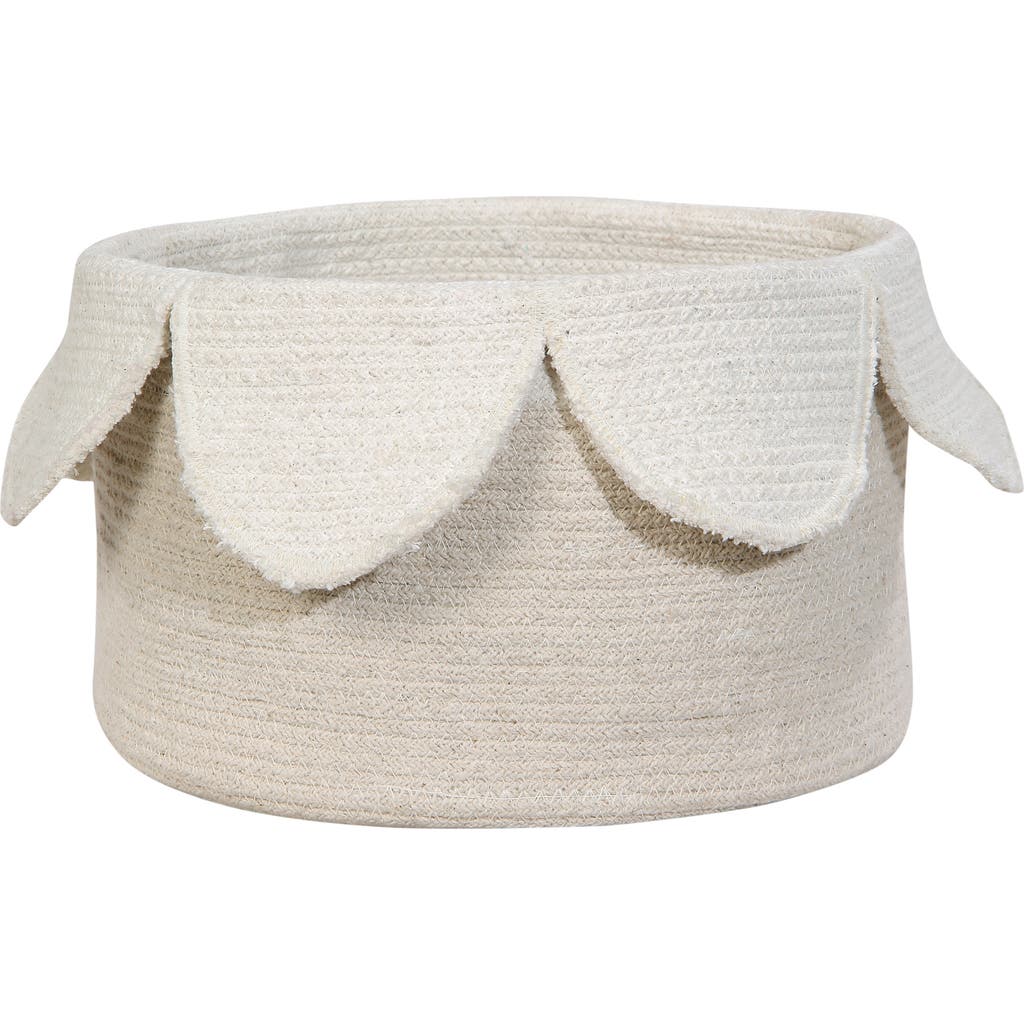 Lorena Canals Petals Basket In Ivory/natural