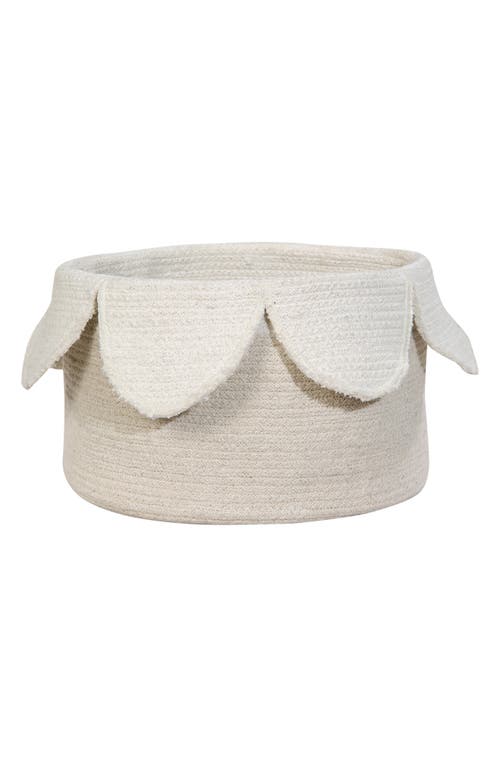 Lorena Canals Petals Basket In Ivory/natural