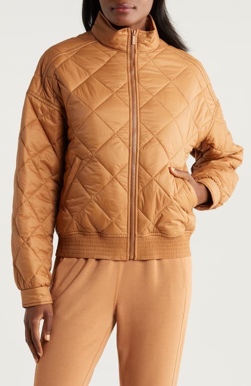 Shop Travismathew Tahoe Diamond Quilted Puffer Jacket In Bronze