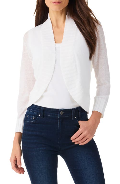 Nic + Zoe Nic+zoe Linen Blend Bolero Cardigan In Paper White