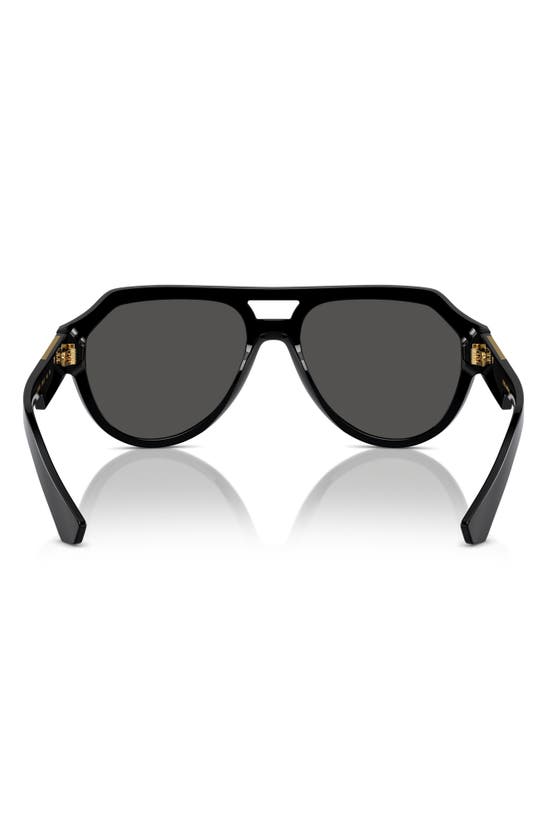 Shop Dolce & Gabbana 56mm Square Aviator Polarized Sunglasses In Black