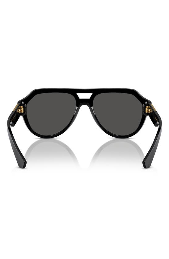 Dolce & Gabbana 56mm Square Aviator Polarized Sunglasses In Black