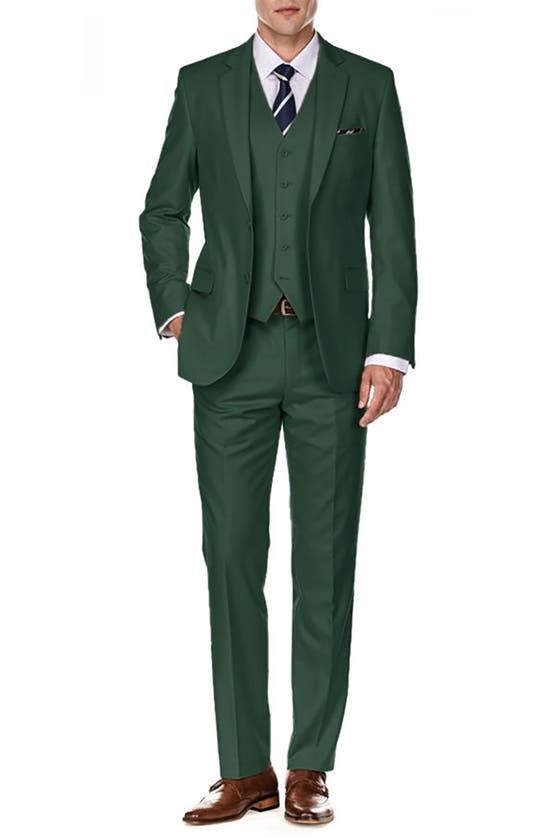 Shop Braveman Premium Slim Fit 3-piece Suit In Hunter Green
