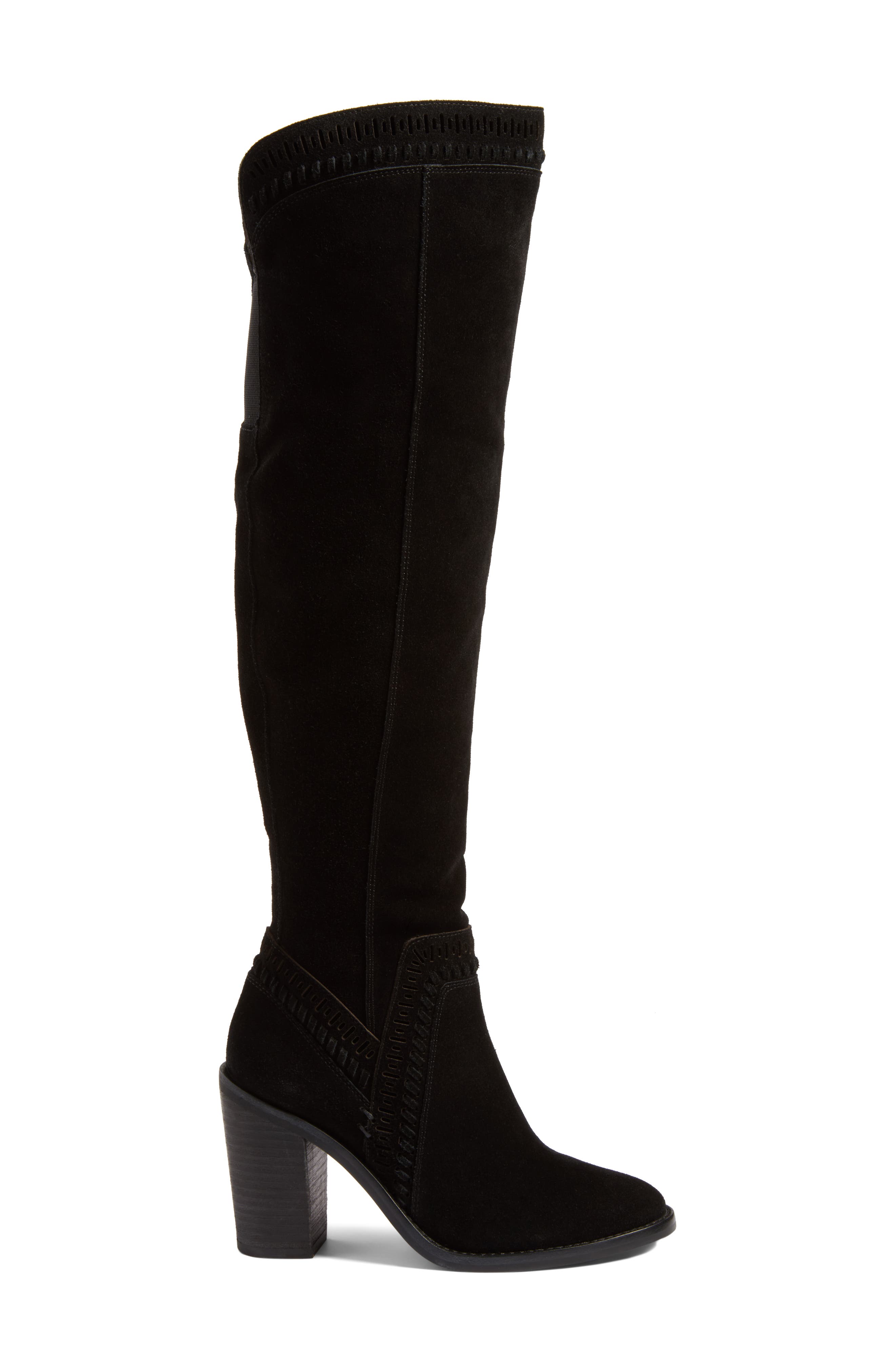 vince camuto black suede over the knee boots