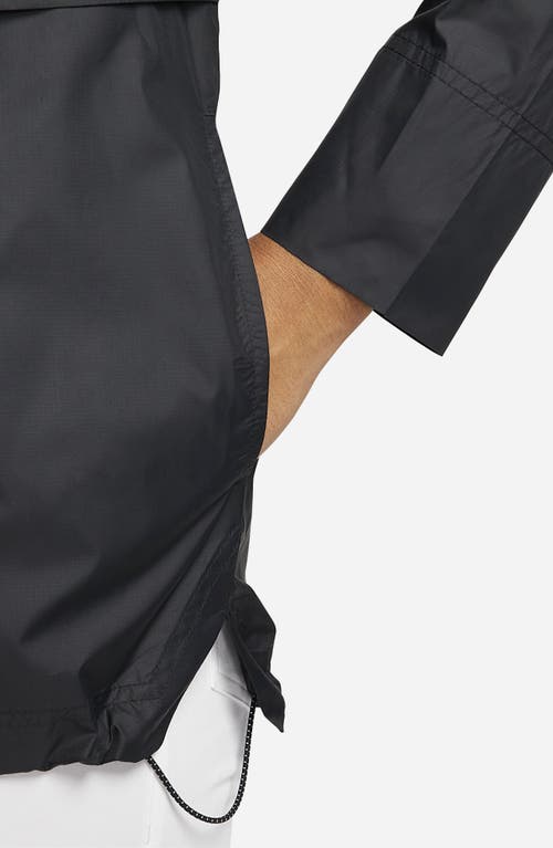 Nike Tour Water Repellent Hooded Golf Jacket In Black/white