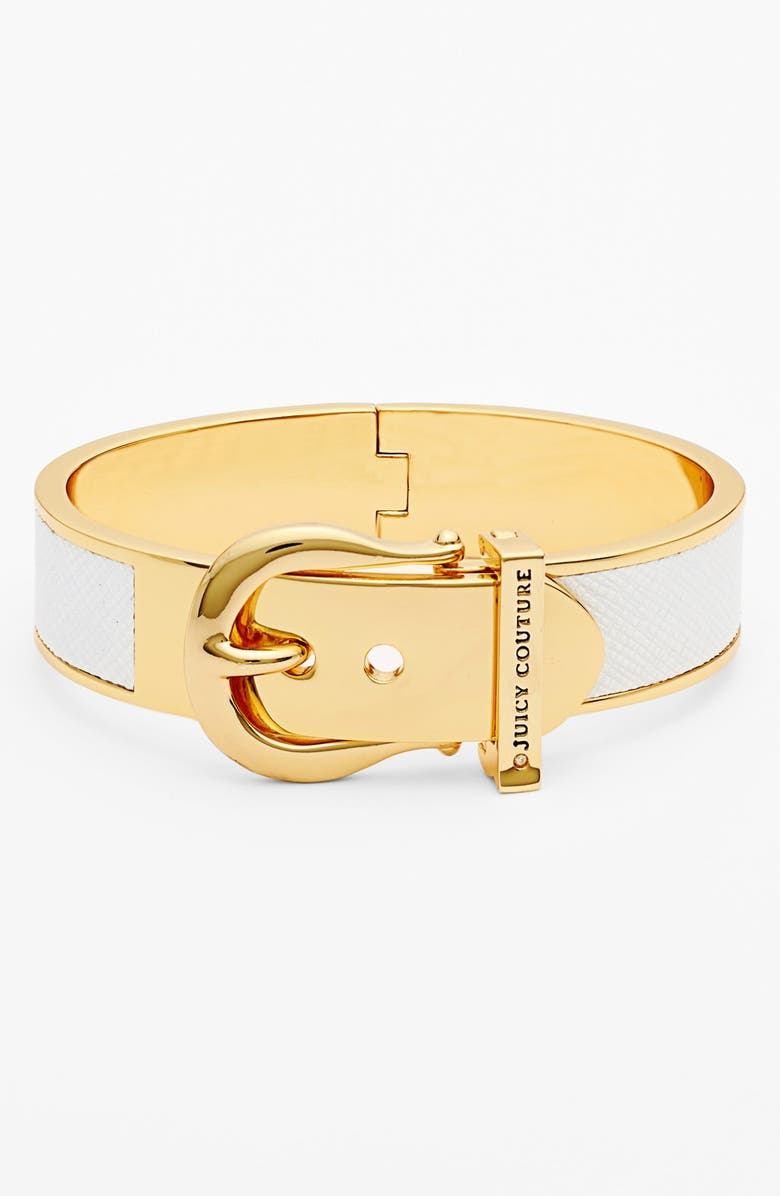 Juicy Couture 'Jewelry Box Treasures' Leather Buckle Hinged Bangle ...