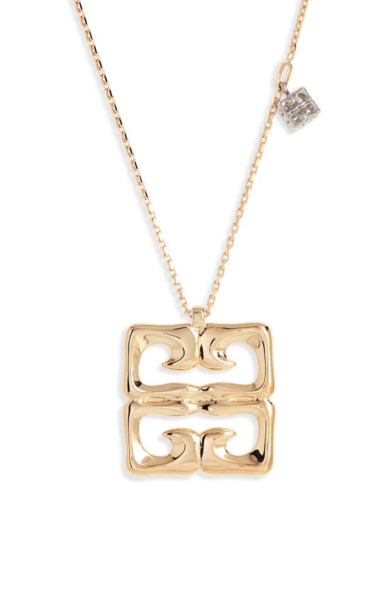 Shop Givenchy 4g Liquid Pendant Necklace In Golden Yellow