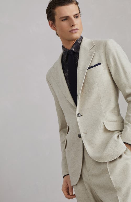 Shop Brunello Cucinelli Wool, Silk And Linen Blazer In Butter