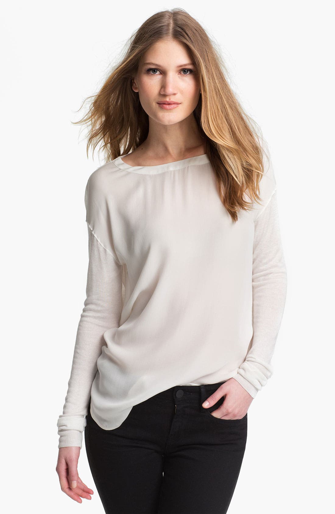 Vince Mixed Media Sweater Nordstrom