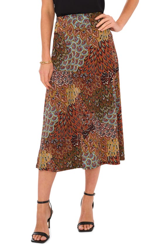 Shop Chaus Mixed Paisley Print Skirt In Spice Red