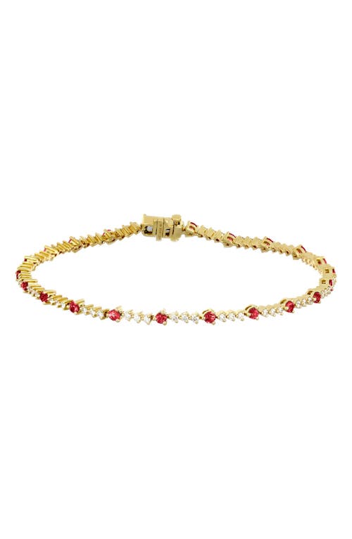 Bony Levy Diamond & Ruby Bracelet In 18k Yellow Gold/red Ruby