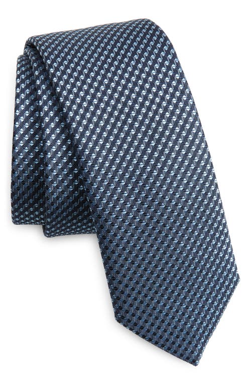 Geometric Silk Blend Tie in Light Blue