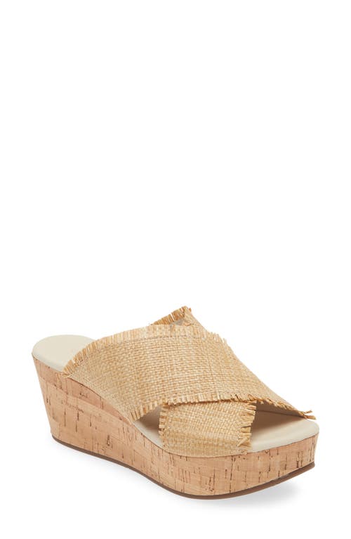 Wella Platform Sandal in Tan Raffia