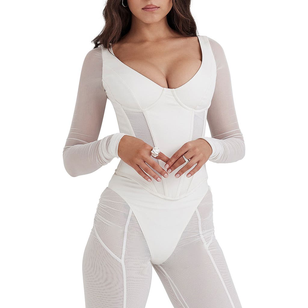 House Of Cb Araminta Underwire Corset Top In White