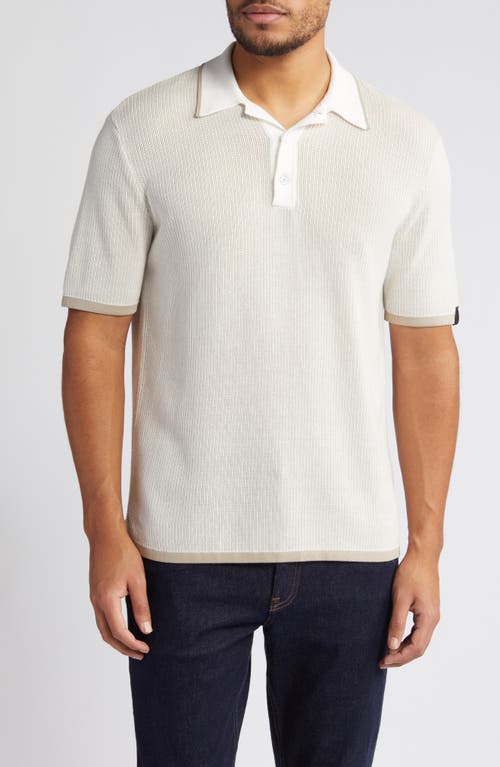 Harvey Knit Polo in Taupe Multi