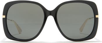 Gucci 57mm square sunglasses black sale