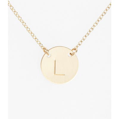 Nashelle 14K-Gold Fill Anchored Initial Disc Necklace