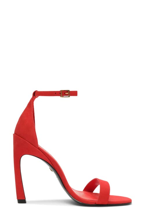 Shop Schutz Cadey-lee Curve Ankle Strap Sandal In Red Berry